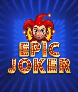 Step into the energetic world of Epic Joker slot by Relax Gaming, highlighting a mischievous joker with a vivid hairstyle against a dazzling blue background. This graphic portrays the light-hearted spirit of classic slots, perfect for those who love traditional gameplay, offering a delightful gaming experience.