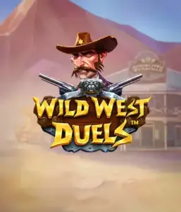  Step into the rugged world of "Wild West Duels" by Pragmatic Play, featuring a gritty gunslinger ready for a showdown. The image features a resolute cowboy with crossed pistols, set against a desert backdrop. His focused expression and detailed attire capture the essence of the Old West. The game's title is prominently featured in an ornate font, adding to the exciting theme. 