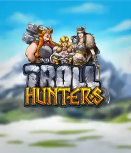 Immerse yourself in "Troll Hunters," where valiant Viking warriors prepare to take on their foes. The logo features a male and female Viking, equipped with weapons, set against a chilly mountainous backdrop. They exude bravery and might, reflecting the spirit of the game's adventurous theme.